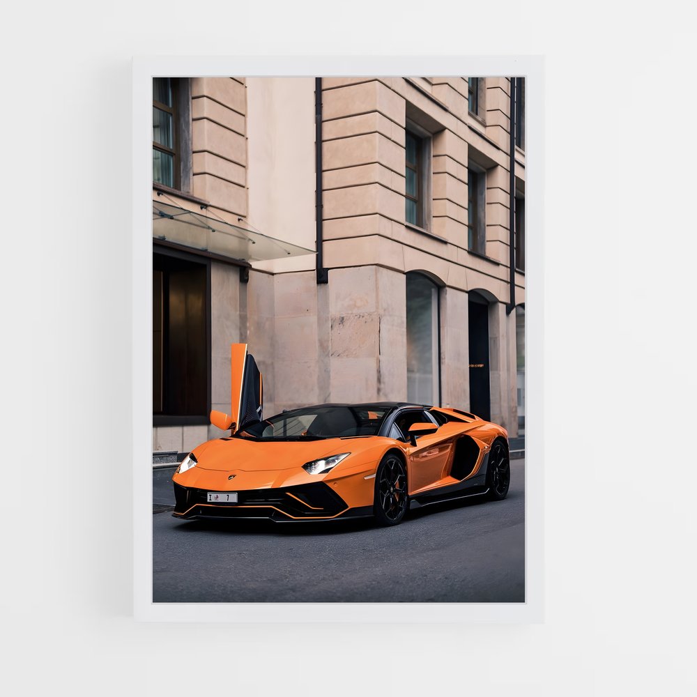 Poster Aventador Orange Fury – affiche Lamborghini (vue 3)